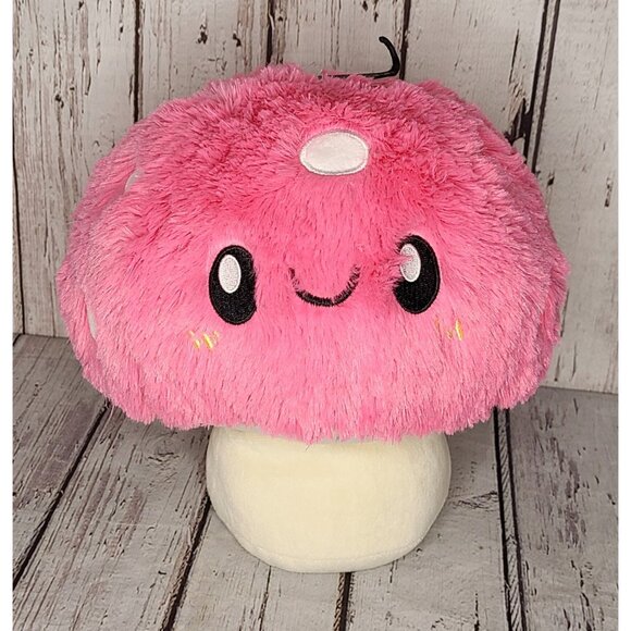 10" Squishable Snacker Pink & White Mushroom Plush Stuffed Animal Polka Dot Cute - Picture 1 of 3